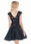 Ashley Lauren - 4080 Beaded Cap Sleeve Bow-Ornate Satin Dress In Black