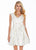 Ashley Lauren - 4080 Beaded Cap Sleeve Bow-Ornate Satin Dress In White