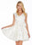 Ashley Lauren - 4080 Beaded Cap Sleeve Bow-Ornate Satin Dress In White