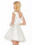 Ashley Lauren - 4080 Beaded Cap Sleeve Bow-Ornate Satin Dress In White
