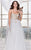 Shail K - Long Prom Dress with a Majestic Cape 4081 In White