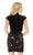 Two Piece Velvet High Neck Fitted Dress in Black