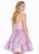 Ashley Lauren - 4081 Cut-In Halter Metallic A-Line Dress In Purple