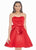 Ashley Lauren - 4082 Bow-Adorned Strapless Sweetheart Satin Dress In Red
