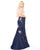 Mac Duggal - 40845M Floral Appliqued Trumpet Gown In Blue