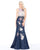 Mac Duggal - 40845M Floral Appliqued Trumpet Gown In Blue