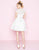 Mac Duggal - 40848N Sheer Lace A-Line Cocktail Dress in White and Floral