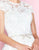 Mac Duggal - 40848N Sheer Lace A-Line Cocktail Dress in White and Floral