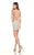 Rachel Allan Homecoming - 4085 Embellished Halter Jersey Sheath Dress In Neutral