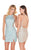 Rachel Allan Homecoming - 4085 Embellished Halter Jersey Sheath Dress In Blue and Neutral
