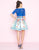 Mac Duggal - 40854N Two Piece Embroidered Floral Cocktail Dress in Blue and Multi-Color