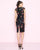 Mac Duggal - 40857N Floral Embroidered Sequin Knee Length Dress in Black and Floral