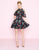 Mac Duggal - 40858N High Halter Ruffled A-Line Gown in Black and Multi-Color