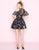 Mac Duggal - 40858N High Halter Ruffled A-Line Gown in Black and Multi-Color