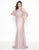 Mac Duggal - 40877R Lace Applique Cold Shoulder Evening Dress in Pink