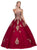 Eureka Fashion - 4088 Applique Sweetheart Ballgown With Bolero in Red