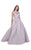 Mac Duggal - Floral Embellished High Neck Ballgown 40885H In Purple