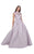 Mac Duggal Ballgowns - 40885H Metallic Floral Brocade Ballgown in Purple