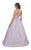 Mac Duggal - Floral Embellished High Neck Ballgown 40885H In Purple
