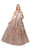 Mac Duggal Ballgowns - 40887H Metallic Geometric Floral Halter Gown