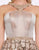 Mac Duggal Ballgowns - 40887H Metallic Geometric Floral Halter Gown In Gold
