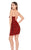 Rachel Allan Homecoming - 4089 Beaded Plunging V-neck Sheath Dress In Red