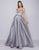 Mac Duggal Ballgowns - 40890H Jewel-Trimmed Spaghetti Strap Ballgown In Silver