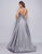 Mac Duggal Ballgowns - 40890H Jewel-Trimmed Spaghetti Strap Ballgown In Silver