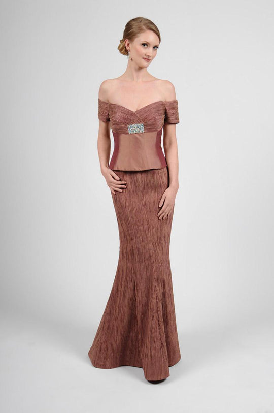 Daymor Couture - Ruched Sweetheart Mermaid Dress 408 in Brown