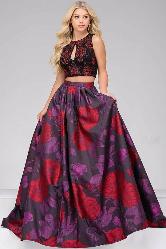 Two Piece Floral Long Dress 40901