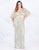 Mac Duggal - Embellished Plunging V-neck Sheath Dress 4858F In Silver and Gold