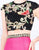 Cassandra Stone - 40904A Two Piece Lace Appliqued Trumpet Gown In Pink and Black