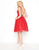 Mac Duggal - 40920R Beaded Lace Applique A-Line Knee Length Dress in Red