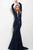 40942 Sequined V-neck Sheath Dress