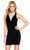 Alyce Paris - 4098 Plunging V-Neck Jersey Fitted Dress