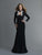 Saboroma - 4099 Applique High Neck Trumpet Dress In Black