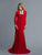 Saboroma - 4099 Applique High Neck Trumpet Dress In Red