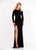 Ashley Lauren - 1161 Long Sleeve Bateau Matte Jersey Sheath Dress in Black