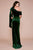 Tadashi Shoji - Asymmetric Drape One Shoulder Velvet Gown In Green