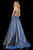 Sherri Hill - 52957 Halter Long Pleated A Line Dress In Blue