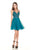 Rachel Allan Homecoming - 4100 Applique Plunging V-neck Chiffon Dress In Green