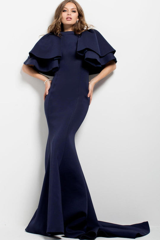 41039 Voluminous Butterfly Sleeve Gown