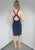 41048 Sleeveless Halter Side Panels Cocktail Dress