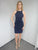 41048 Sleeveless Halter Side Panels Cocktail Dress