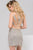 Jovani - Silver Beaded Sheath Dress 41058 in Silver and Neutral