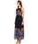 Taylor - 8970M Zinnia Print Halter Dress in Blue and Multi-Color