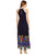 Taylor - 8970M Zinnia Print Halter Dress in Blue and Multi-Color