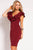 41089 Ruffled V-neck Sheath Dress