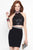 Alyce Paris - 41091 Two-Piece Sequined Illusion Lace Bodice Dress In Black and Red