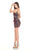 Rachel Allan Homecoming - 4110 Beaded Plunging V-neck Fitted Dress In Purple and Silver